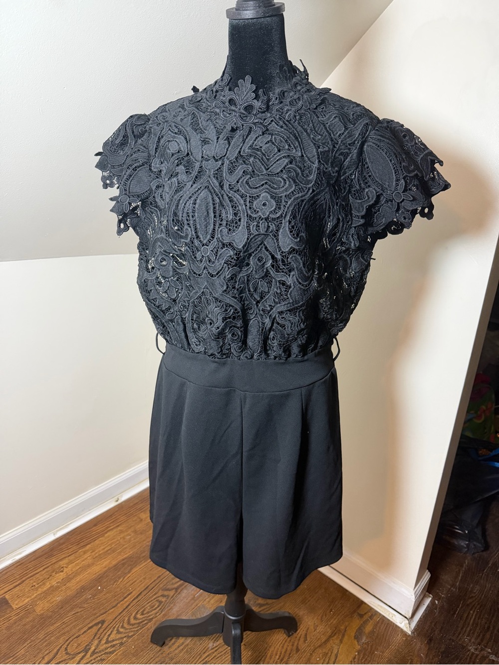 Fashion Nova Black Lace Romper